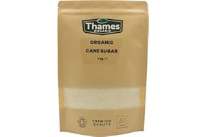 Organic Cane Sugar - No Additives or Preservatives, Vegan, GMO Free, Certified Organic - Perfect for Baking and Sweetening Drinks Naturally - Thames Organic 1 kg