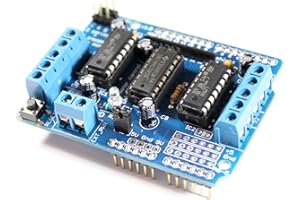 PARADISETRONIC.COM Moteur Shield pour Arduino UNO/Mega avec 2 x L293D Pilote Étape pour Moteurs, Servo
