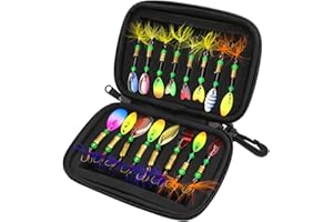 ERYUE Esche da Cucchiaio,16 Pezzi di cucchiai da Pesca Esche in Metallo Set per Esche da Pesca Spinner con Custodia per Custodia