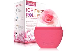 QUROMOJY Rodillo Facial Hielo,Ice Roller Facial para Aliviar Ojos Hinchados Ayuda a Reducir Los Poros,Antiarrugas,Reutilizable Ojo Masaje con hielo mejora la elasticidad de la piel (Rosa)