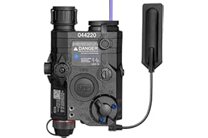 NURCIX Airsoft PEQ-15S Pro UHP Visible Blue Laser + IR Laser + White LED Flashlight (Black)