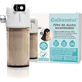 Alkanatur RainDrops Shower Filter Replaceable 50,000L Hair and Skin | Double Phase Filtration 50,000 Liters Activated Carbon