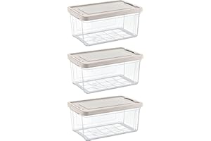 astor24 PREMIUM Aufbewahrungsboxen mit Deckel - lebensmittelecht - sicherer Verschlussclip - transparent - Robuste Qualität - XXL Set für Büro, Kinderzimmer, Küche & Werkstatt (3er Set 9 Liter)