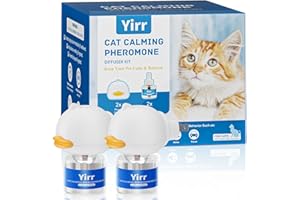 MIKCCER Cat Calming Plug-in, Relaxants & Anxiety Relief for Cats, 4-in-1 Cat Pheromones Calming Diffuser Kit, Relaxing Pheromone for Cats Relief Stress Anxiety Fighting Scratching, 2 Diffuser 2 Refills(48ml)