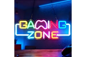 Nzkeuf Gaming Zone Panneau Néon LED Coloré, Game Lettre Lumineuse, Neon Mural Dimmable pour Décoration mit USB Stromversorgung pour Salles de Jeux, Cadeaux pour Gamers Adolescents, Hommes