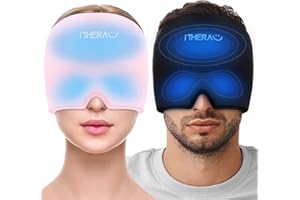 I THERAU iTHERAU Lot de 2 Masque Anti Migraine Bleu Casque Anti Migraine - Bonnet de Refroidissement - Bonnet Anti Migraine - Migraine Traitement