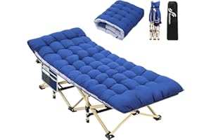 Sportneer Culla da Campeggio Portatile con Materasso, Lettino Pieghevole per Adulti 188 x 71 x 35 cm Pesante Pieghevole con Imbottitura per Tenda da Campeggio, Ufficio