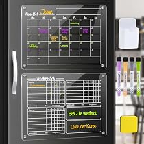 2 Planificateurs Muraux Magnétiques - Ardoise Effaçable Frigo 40x30cm