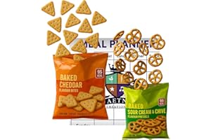 AETN Creations® Crisps Variety Snack Pack – Slim Fast-Style High Protein Light Snacks – 12 Bags (6x Cheddar Bites & 6x Sour Cream & Chive) with AETN Meal Planner Guide