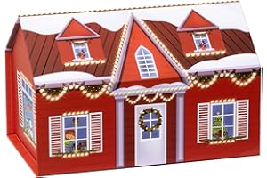 CHARMGIFTBOX Gift Boxes for Christmas 20 x 19.5 x 13 cm House Shape Decoration Box with Magnetic Closure Lid Empty Gift Wrap Boxes for Xmas's day Eve New Year Presents Wrapping (Snow)