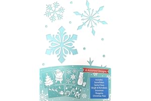 YLAB 6 pochoirs de pulvérisation de neige pour Noël - Pochoirs de pulvérisation de neige en plastique