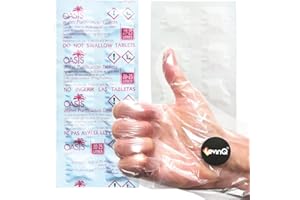 LevinQ 10x Chlortabletten geeignet für Rudergerät wie Waterrower, Skandika, Fitengine, Sportplus - Oasis Chlor Tabletten gegen Algen + Handschuhe (1 Jahresbedarf, pro Tablette 25L entkeimtes Wasser)