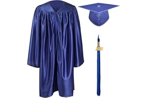 GraduationMall Preschool Children's Graduation Cap and Gown,2025 Shiny Nursery Graduation Outfit for Kids 12 Colors