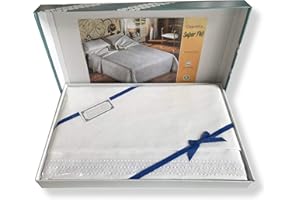 SpazioTessile Coperta Copriletto Sopra Coperta Robusto Broccato 5 Colori 100% Cotone Pizzo (Bianco, Matrimoniale Maxi 300x250)