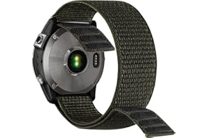 YOOSIDE 20mm Loop Nylon Armband für Fenix 6S / Fenix 5S / Fenix 7S / epix Pro 42mm / Instinct 2S, Ultraleichtes Schnell Trocknen Schleife Waschbar Uhrenarmband(Moosgrün)