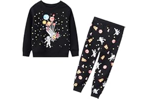 JinBei Chłopięce dziewczęta dresy dziecięce sweter zestaw odzież sportowa pulower bluza top i spodnie stroje zestawy odzieży z długim rękawem Boże Narodzenie szkoła jogging bawełniany kombinezon unisex wiek 2, 3, 4, 5, 6, 7