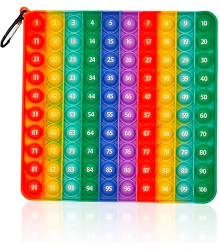 Table De Multiplication Pop Sensorielle 12x12 – Jouet éducatif En Silicone Arc-en-ciel Pour Apprendre En S’amusant, Anti-stress