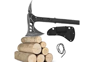 Garsent Utomhusöxa, Multifunktionell Handhatchet med Skyddande Mantel, Trähacka Yxa, Utdelande Av trä, Huggning och Snidningsverktyg för Utomhusöverlevnad och äventyr