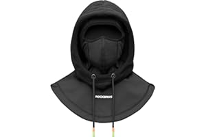 ROCKBROS Cagoules Polaire Homme Balaclava Chaud Coupe-Vent Cache-Cou à Capuchon sous Casque pour Vélo Moto Ski Trottinette