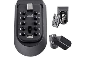 LOIVIYA Combination Key Lock Box - Best Outdoor Wall Mounted Safe Key Box - Set Your Own Combination - Great For Elderly Parents Spare House Keys (Black cover)