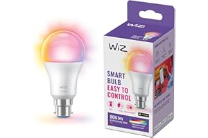 WiZ Smart Colour Bulb, A60, 8.5W, Colour, Motion Sensor with App, Connected WiFi Works with Alexa, Google Assistant & HomeKit, App Control for Home Indoor Lighting, Bedroom, Energy Monitoring