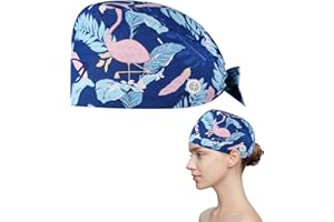 DHWEKU calot chirurgien femme Calot Chirurgien avec Boutons Noués, Bonnet Chirurgical Imprimé Mignon, Bonnet Médical Unisexe Imprimé Capuchons, Réglable, pour Infirmiers Médecins Dentistes