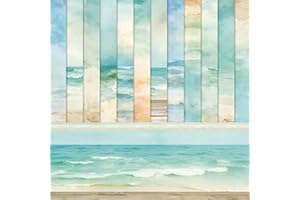 LUVDECO 24 Sheets Scrapbooking Background Paper Pads 6" x 6" Waves Scrapbook Pad Blue Ocean Beach Scrapbooking Decoupage Pad Set Album Scrapbook Decorative Paper for DIY Craft Card Making Gift Wrapping (A)
