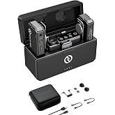 HollyView Hollland LARK MAX Wireless Lavalier Microphone System, 2 Transmitter Receiver Set, Black, 2.4G AFH, 250 m (820 ft), Movable