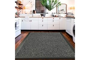 PHP Large Carpet Mat Waterproof Non Slip Strong PVC Backing Floor Mat - Grey, 120 x 150 cm - High Traffic Area Rug Dirt Trapper Muddy Paws Rug