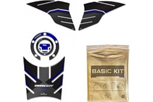 Resin Bike Naklejki motocyklowe kompatybilne z Yamaha Tracer 900 2018 2020. Boczne osłony pokrywy zbiornika i zderzak przed uderzeniami i zarysowaniami. Zestawy Naklejki 3D Żywice - Niebieski
