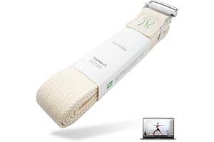 ‎BACKLAXX BACKLAXX ® Yoga Gurt Baumwolle – Nachhaltiges Yoga Band 250 cm lang mit praktischem Verschluss aus Metall – Ideal zum Yoga, Pilates und Dehnen inkl. Anwendungsvideos – Yogaband Yoga-Gurt