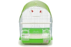 BPS BUENA PET SHOP BPS Cage à Oiseaux Métal Petite Cage avec Bol à Nourriture et Abreuvoir Balançoire à Seau Couleur Aléatoire 30 x 23 x 39 cm BPS-1160