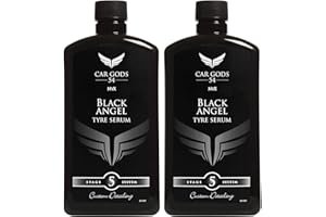 CAR GODS 54 Car Gods Set of 2 Black Angel Pigmented Tyre Shine Ultra Hydrophobic Formula Repels Dirt and Water Tyre Treatment 500ml - Restore Colour of Rubber - Easy To Apply Gel - PH Neutral Acid Free TWO PACK