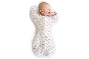 SwaddleDesigns Transitional Swaddle Sack, Baby Swaddles for Newborn with Arms Up Half-Length Sleeves & Mitten Cuffs, Sleep Sack Wearable Blanket