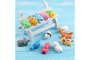 UCABLES 8 Unidades Protector de Cable - para Cables Lightning iPhone y Macbook, Tipo C, Micro USB, Ethernet, Cargador, Auriculares, Ratón, Teclado - Hecho en Silicona - Universal - Animales al Azar