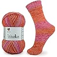 Woolie is a Perfect Multicoloured Yarn for Socks! A Premium Rich Blend of Machine Washable Wool. Pack of 2-50gm Each. Shade no - WLM03