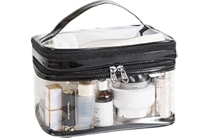 FIYUK Kulturbeutel Kosmetiktasche Make-up-Taschen Reise-Kosmetiktasche Make-up-Organizer Doppelschichtige,schwarz