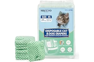 MICOOYO Couche Chien Femelle, Couch Chat Super Absorbantes pour Petits Chats et Chiennes, Pantalons Jetables pour Chiennes en Chaleur (XS,Vert)