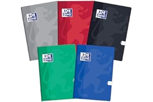 ‎OXFORD Oxford Notizbuch A4, 60 Blätter, kariert, 5 Stück-Packung Farbenmix