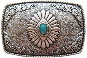JEAN'S FRIEND Vintage Silver Plated Southwest Belt Buckle Fibbia per cintura