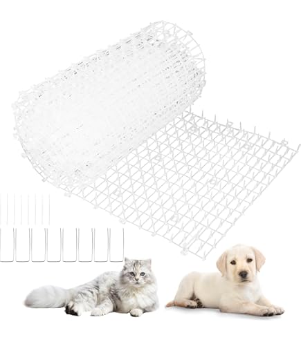 12 Tapis Répulsifs Anti-Chat - 42x34 Cm - Pointes Souples Transparentes - Pour Protéger Canapé, Jardin, Rebord Fenêtre