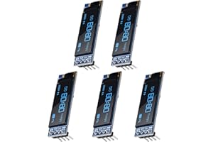 5 módulos de pantalla OLED de 0,91 pulgadas IIC I2C, QIQIAZI IIC I2C, pantalla OLED de 128 x 32 3,3 V/5 V, para Arduino, color azul