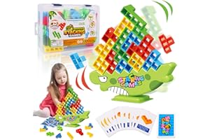 QUXV Tetris Giocattolo Impilabile, 48 Pezzi Blocchi di Costruzione Tetris, adulti e bambini Stack Attack Balance, Tetris Balance Toy Tower per Ragazzi e Ragazze dai 3+ Anni Giocattolo