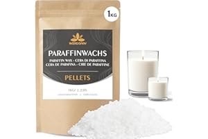 WAXCANPY Cera per Candele Fai da Te 1KG/2KG/5KG/10KG - Paraffina per Candele di Alta Qualità, Facile da Usare, Melting Point 56-58°C - Perfetta anche per Paraffina Mani e Piedi(1kg)