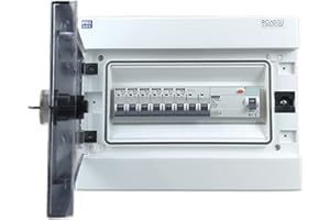 RoadEu - Leitungsschutzschalter - Komplett mit Fi Schutzschalter 40A 4P - 16A Sicherungsautomat B 3P und 1P - Aufputz Verteilerkasten - Sicherungskasten IP65 Außen Wasserdicht