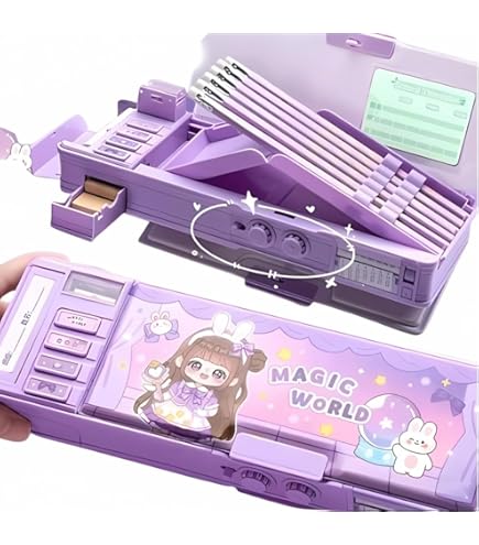 Patly Pvc Multifunction Mini Jumbo Pencil Box With Compass For