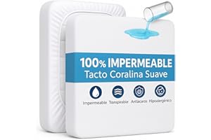 ForenTex Protector de Colchón Impermeable Tacto Coralina – Transpirable, Suave y Antiácaros – Funda Cubrecolchón Ajustable Lavable (Cama 90x190/200 cm)