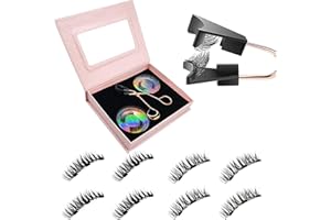 ONEWLY Magnetische Wimpern - 2 Paare Natürlich Look Magnet Wimpern - Wiederverwendbare 3D Magnetic Lashes Ohne Eyeliner Oder Kleber- Magnetwimpern mit Applikator