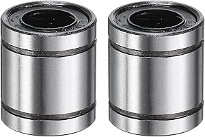 sourcing map 2Pcs LM8UU Linear Bearing 8mm Bore 15mm OD 17mm Length Linear Ball Bearings Double Side Rubber Sealed Bearing Steel for CNC Machine 3D Printer Food Packaging Machine