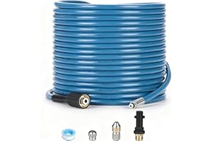 OHAYORI 15M Tuyau Déboucheur Canalisation pour Kärcher K2 K3 K4 K5 K6 K7, Kit Furet Professional with Buse Rotatif & Buse à Jet, 180 Bar Flexible Nettoyeur Haute Pression Accessoire pour M22 Connexion